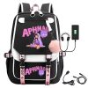 Aphmau anime backpack travel USB school bag male student school bag back gift bag 1 - Aphmau Store