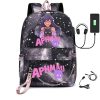 Men s laptop USB bag canvas shoulder bag boys and girls backpack with pencil case Aphmau 3 - Aphmau Store