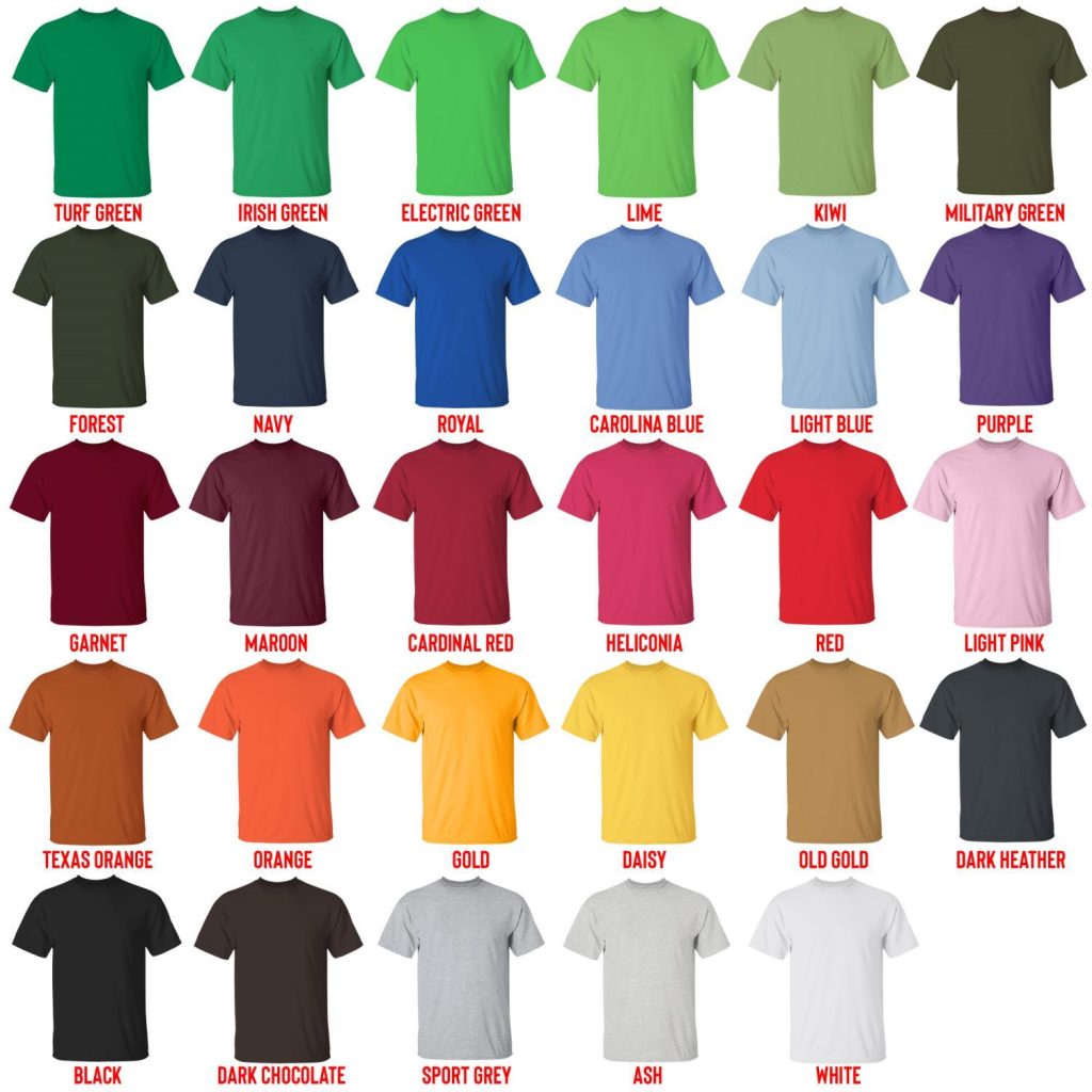 t shirt color chart - Aphmau Store