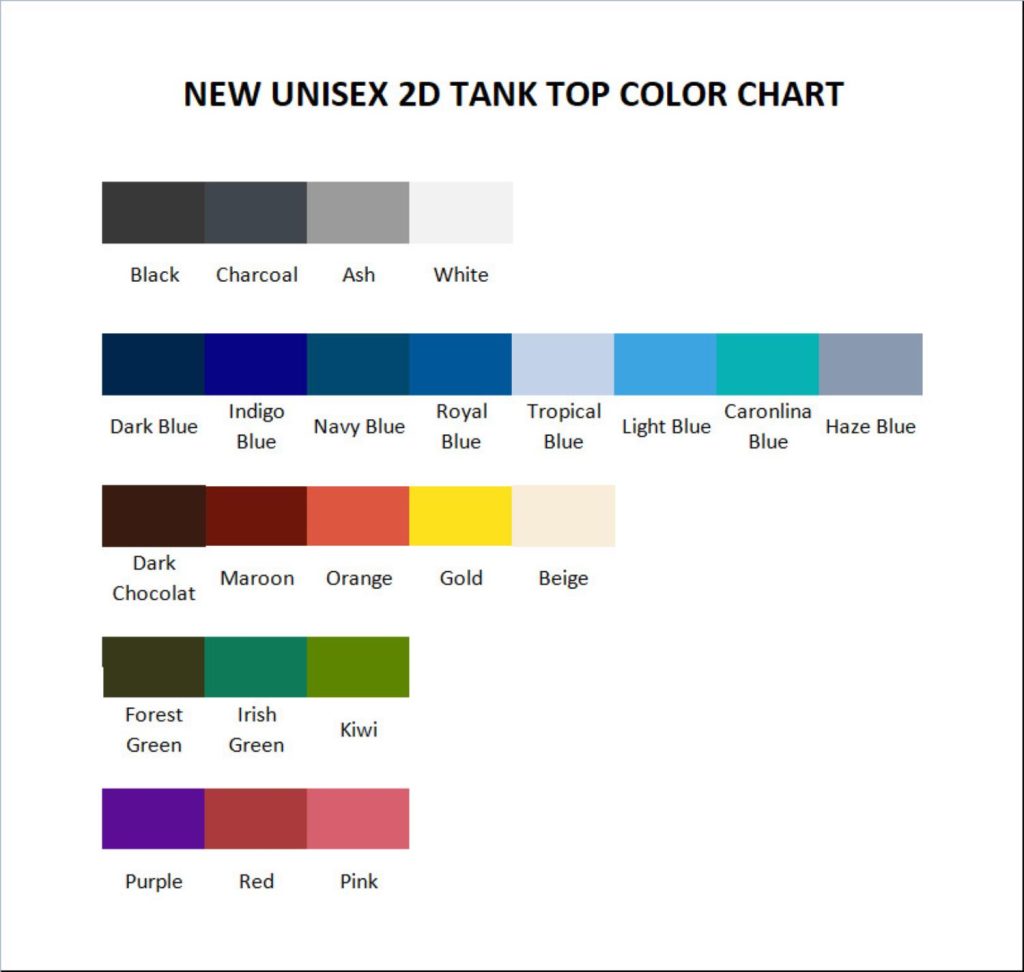 tank top color chart - Aphmau Store